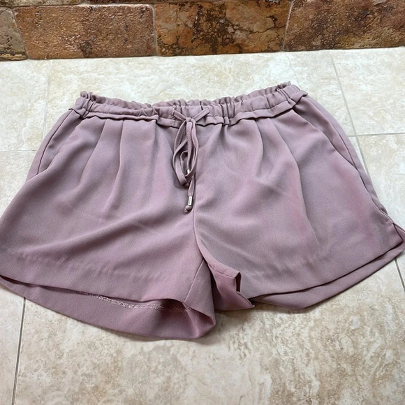 Lulus Jest Summer Mauve Drawstring Shorts Summer Elastic Waist Pockets Size S - Picture 4 of 12